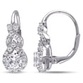 thumbnail image 1 of Everly Women's 2ct TGW Created White Sapphire Sterling Silver Twist Leverback Earrings, 1 of 8