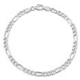 thumbnail image 1 of Everly Women's 3.8mm Fancy-Cut Sterling Silver Figaro Chain Bracelet, 1 of 8