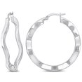 thumbnail image 1 of Everly Women's 38mm Sterling Silver Wave Hoop Earrings, 1 of 7
