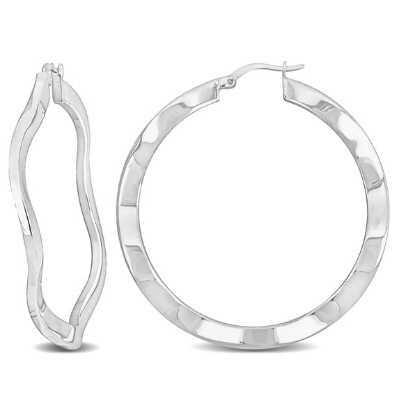 Everly Women's 46mm Sterling Silver Wave Hoop Earrings