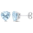 thumbnail image 1 of Everly Women's 4ct TGW Heart-Shaped Sky Blue Topaz Sterling Silver Solitaire Stud Earrings, 1 of 8
