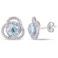 thumbnail image 1 of Everly Women's 2ct TGW Sky Blue Topaz & 1/10ct TW Diamond Sterling Silver Earrings, 1 of 7