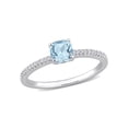 thumbnail image 1 of Everly Women's Topaz and Diamond 10k White Gold Ring, 1 of 7