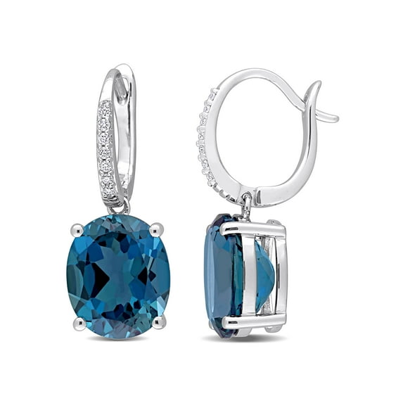 Everly Women's Topaz and Diamond 14k White Gold Earrings