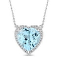thumbnail image 1 of Everly Women's Topaz and Diamond 14k White Gold Necklace, 1 of 6
