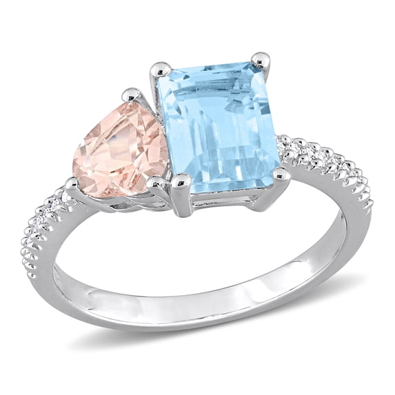 Everly Women's Topaz and Morganite Sterling Silver Ring