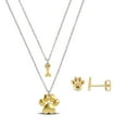 thumbnail image 1 of Everly Women's Two-Tone Sterling Silver Paw and Bone Stud Earrings and Necklace Set - 16+18+1 in, 1 of 9