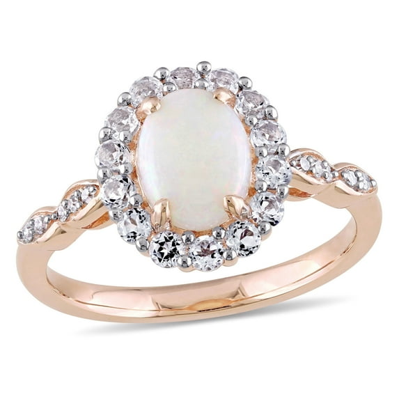 Everly Women's Opal and Topaz 14k Rose Gold Ring