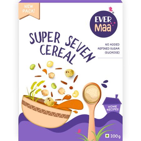Evermaa Super Seven Cereal - Sattu Maavu Made Of 7 Super Grains And Millets |Rich In Protein, Fibre, Calcium And Iron| No Sugar, No Additives, No Pres