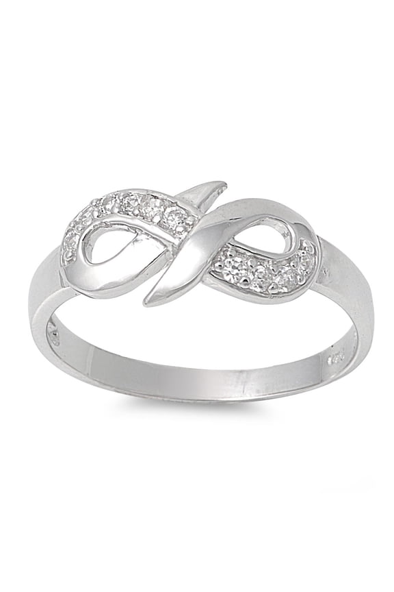 Evermore Infinity Cubic Zirconia Ring Sterling Silver 925