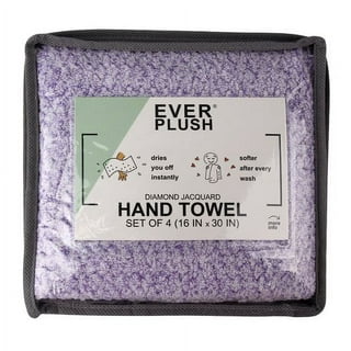 Everplush 4-Piece Marble (White and Grey) Cotton Quick Dry Hand