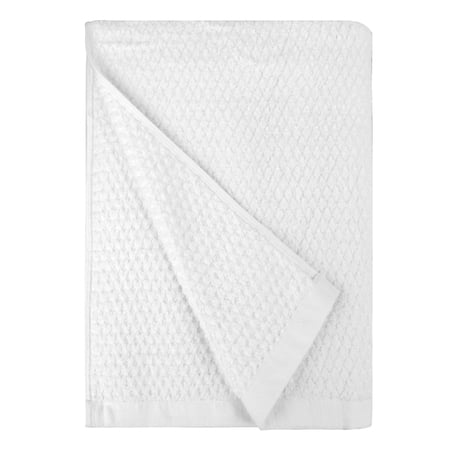 Everplush Diamond Jacquard Bath Towel in White