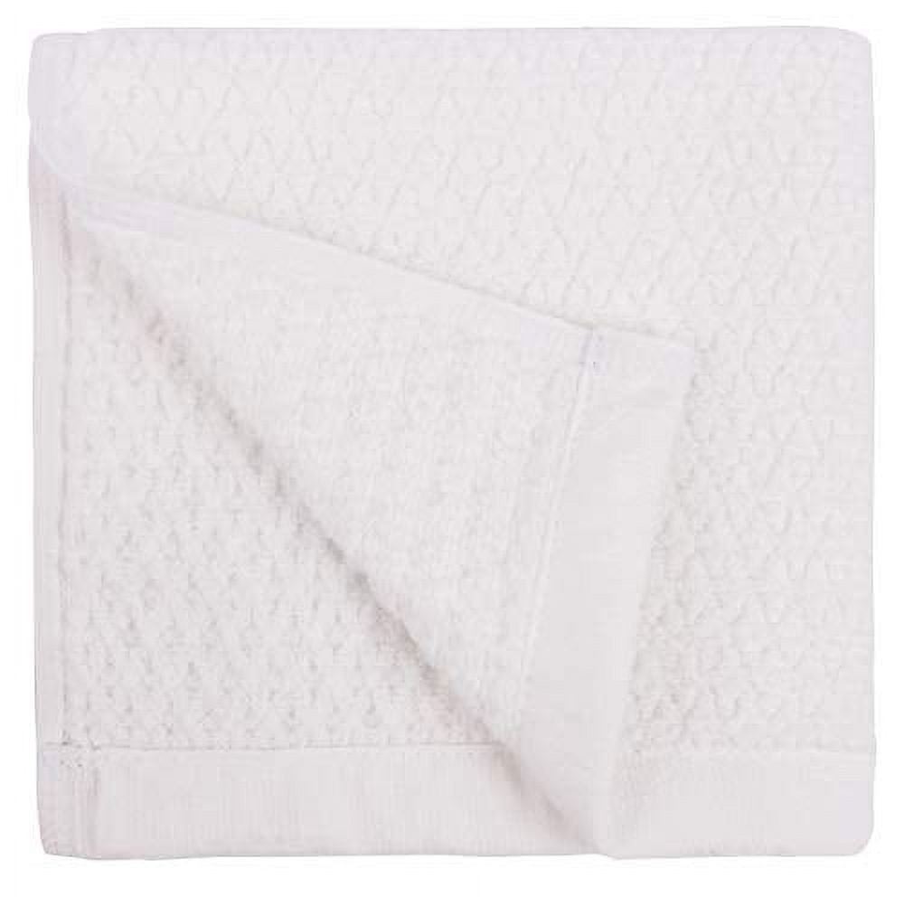 Everplush Diamond Jacquard Hand Towel Set, 4 x (16 x 30 in), White, 4