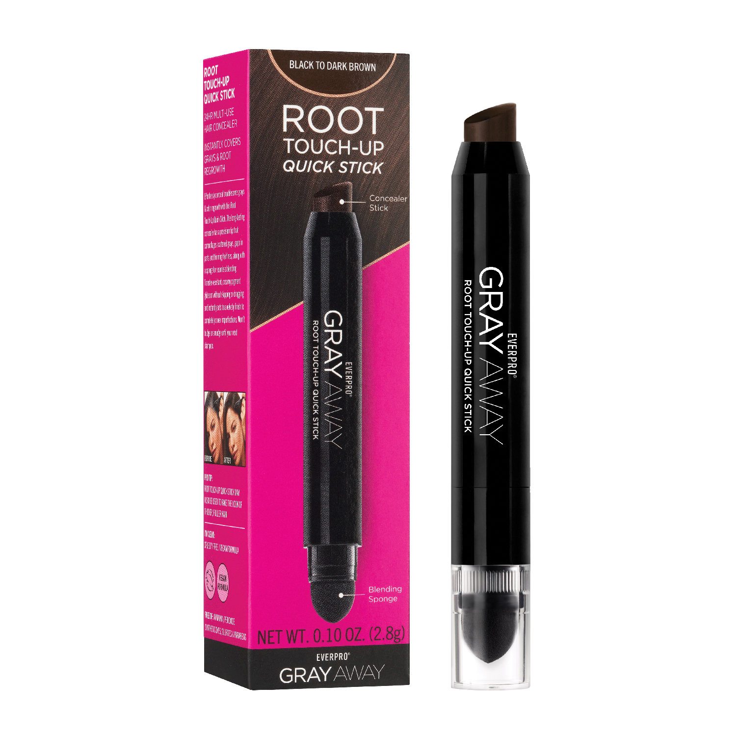 Cover Your Gray Hair Color TouchUp Stick Black