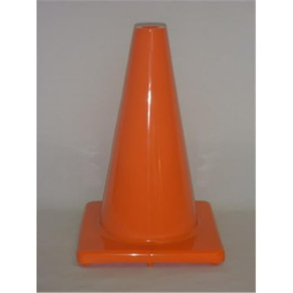 Everrich EVB-0031-1 12 in. Height Vinyl Cones Square Base, Orange