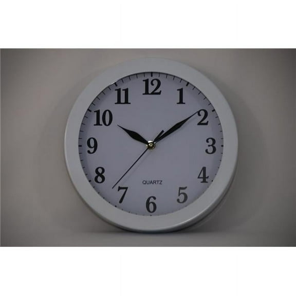 Everrich EVW-0003 10 in. White Frame Wall Clock