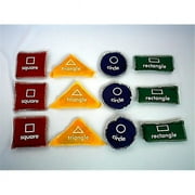 Everrich Shapes Beanbags - Circle Rectangle Triangle Square - Set of 12
