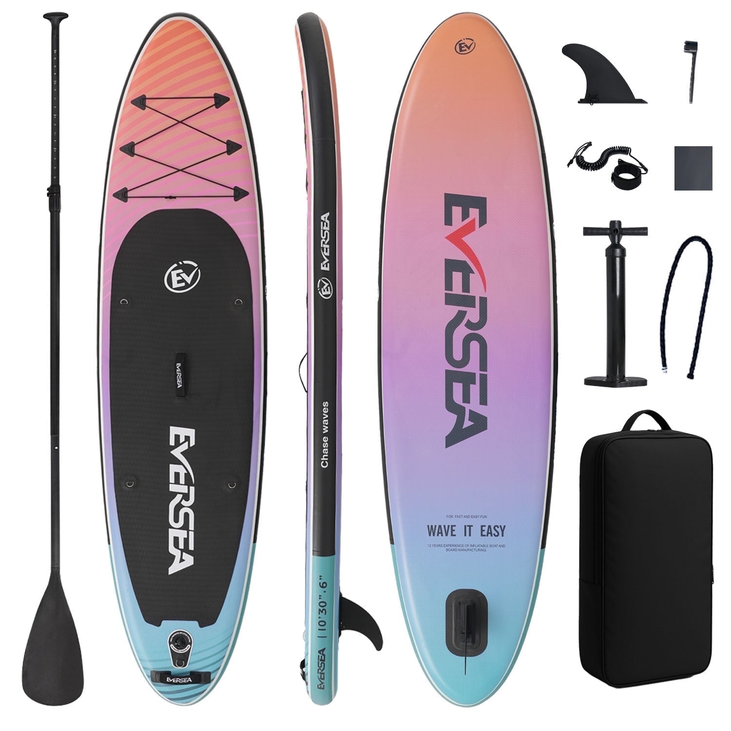 MSEASFREE 10' Inflatable Stand up Paddle Board,with Premium SUP