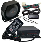 Evershine Signal 100W Emergency Police Siren Kit with Handheld Remote Control PA System Flat Speaker PTW Wiring 12V/24V DC