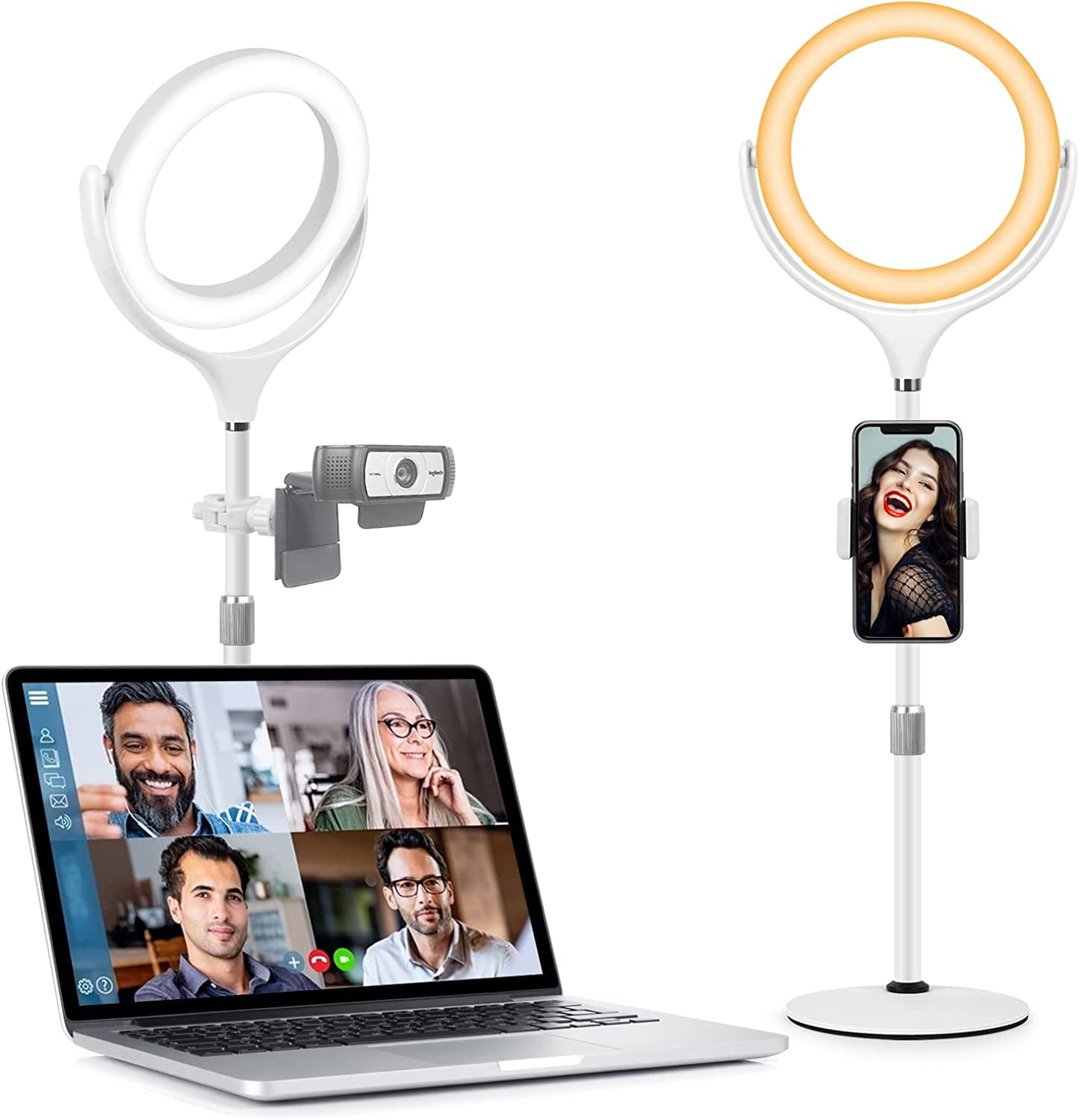Computer Ring Light for Video Conference Lighting, Desktop Ring Lights with  Stand for Laptop Zoom Light, Online Virtual Meeting, Video Call, Selfie  Light for Phone Video Recording, Makeup, Live Stream : Electronics 