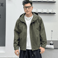 thumbnail image 1 of Eversidus Men's Hooded Zip Up Jacket, Casual Long Sleeve Outerwear with Pockets, Olive Green, 1 of 2