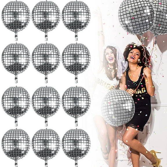 Everso 12 Pcs Disco Ball Balloons,Huge Explosion Star Aluminum Foil Balloons for Birthday,Bachelorette Party,70s 80s 90s Theme Disco Party Decorations Supplies