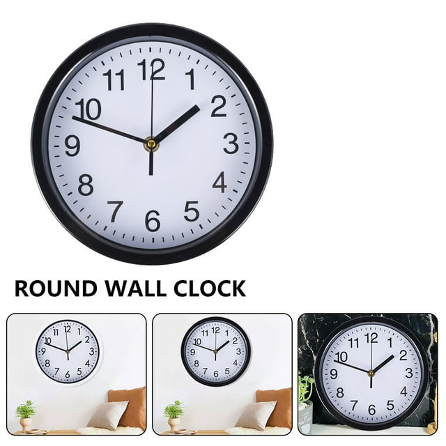 Everso 1Pcs Living Room Silent Wall Clock,Silent Round Wall Clock 8 Inch Living Room Home Bedroom Kitchen Battery Operated(Without Battery)