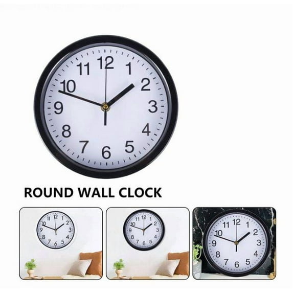 Everso 1Pcs Living Room Silent Wall Clock,Silent Round Wall Clock 8 Inch Living Room Home Bedroom Kitchen Battery Operated(Without Battery)