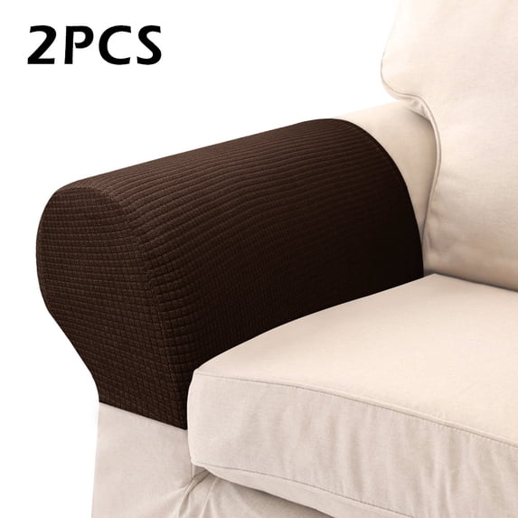 Everso 2Pcs Stretch Armrest Covers,Spandex Arm Covers for Chairs Couch Sofa Armchair Slipcovers for Recliner Sofa with Twist Pins
