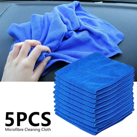 Everso 5Pcs Microfiber Cleaning Small Square Towel, Advanced Car Microfiber Cleaning Cloth, Lint-Free Microfiber Super Thick Car Polishing And Drying Cloth, Car Beauty Towel(30*30cm)