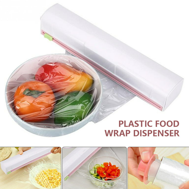 1pcs Cling Film Cutter, Refillable Plastic Wrap Dispenser With
