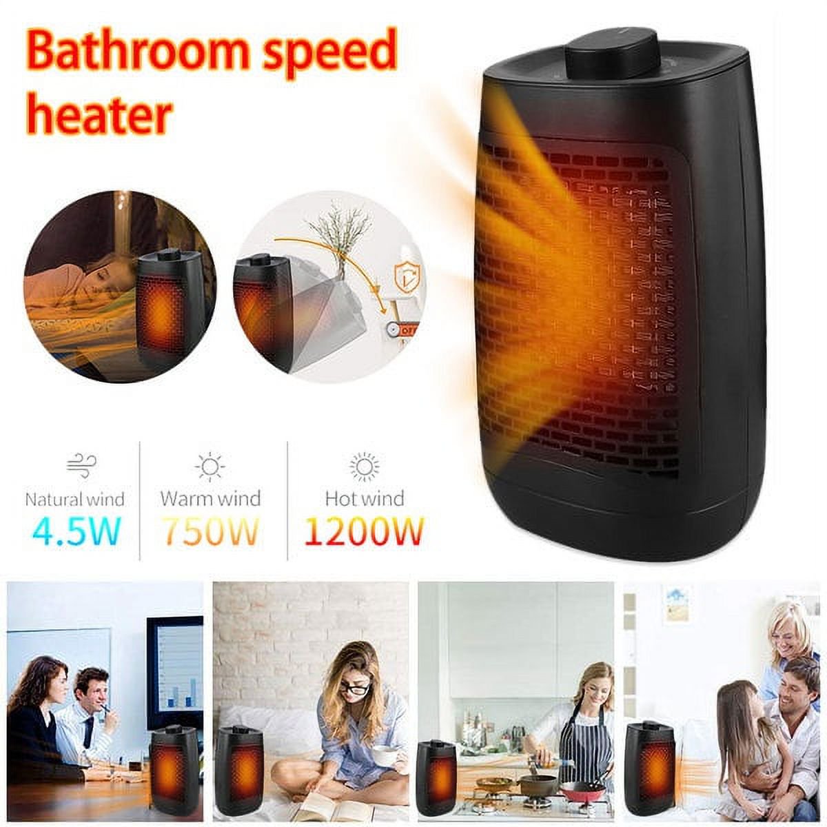 Everso Mini Heater 1200W Wall-Outlet Electric Handy Air Heater Warm Blower  Radiator Warmer Fireplace Timer Thermostat Remote Control Heater Fan Warmer  Machine - Walmart.com