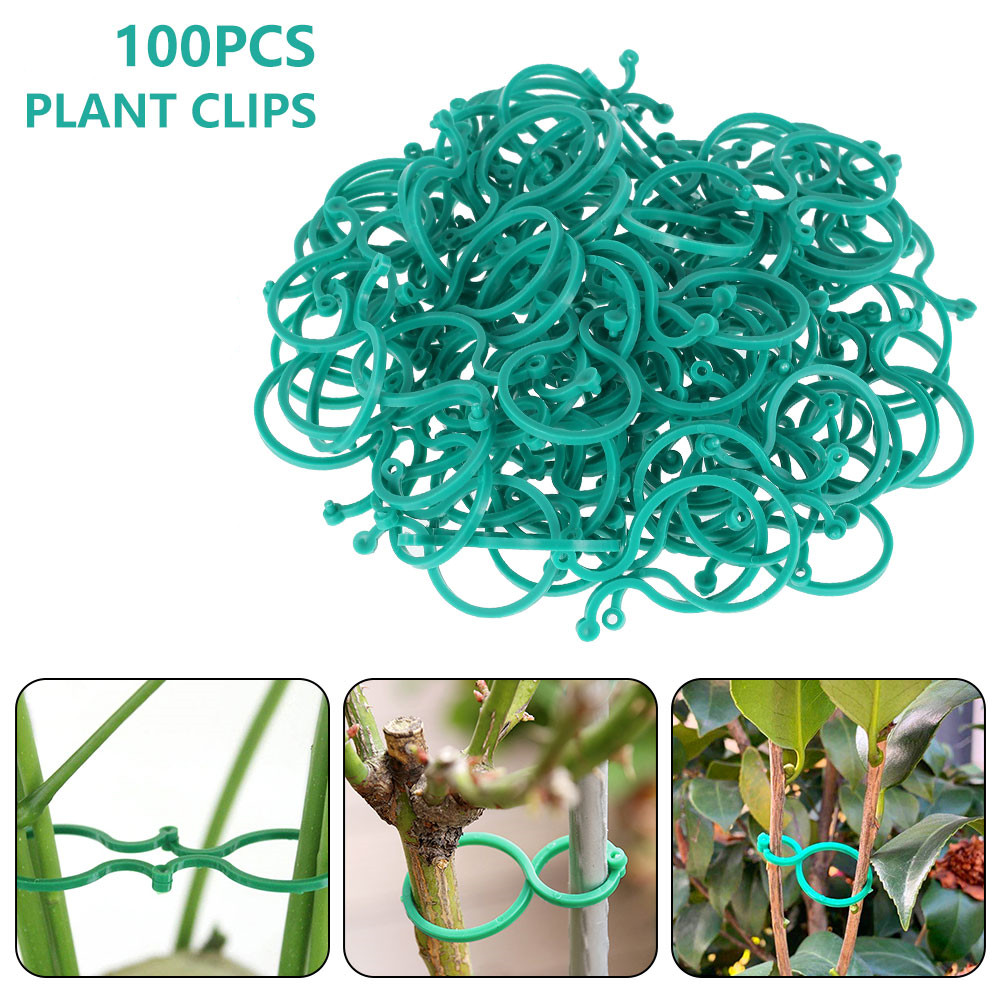 Everso Plant Support Clips,Garden Plant Fix Clips Vine Strapping Clamp