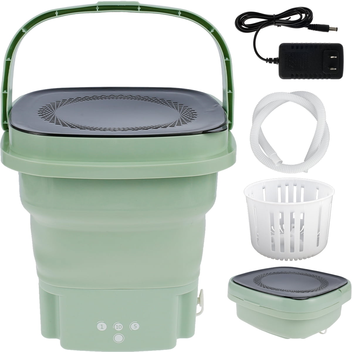 Portable Washing Machine, Mini Folding Washer and Dryer Combo,with Small  Foldable Drain Basket for Underwear, Socks, Baby Clothes, Travel, Camping