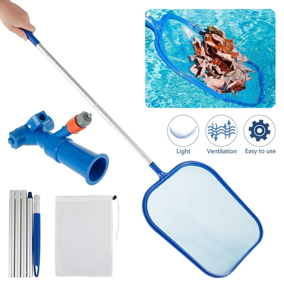 Everso Swimming Pool Pond Fountain Vacuum Cleaner Leaf Skimmer Mesh Set Cleaning Tool