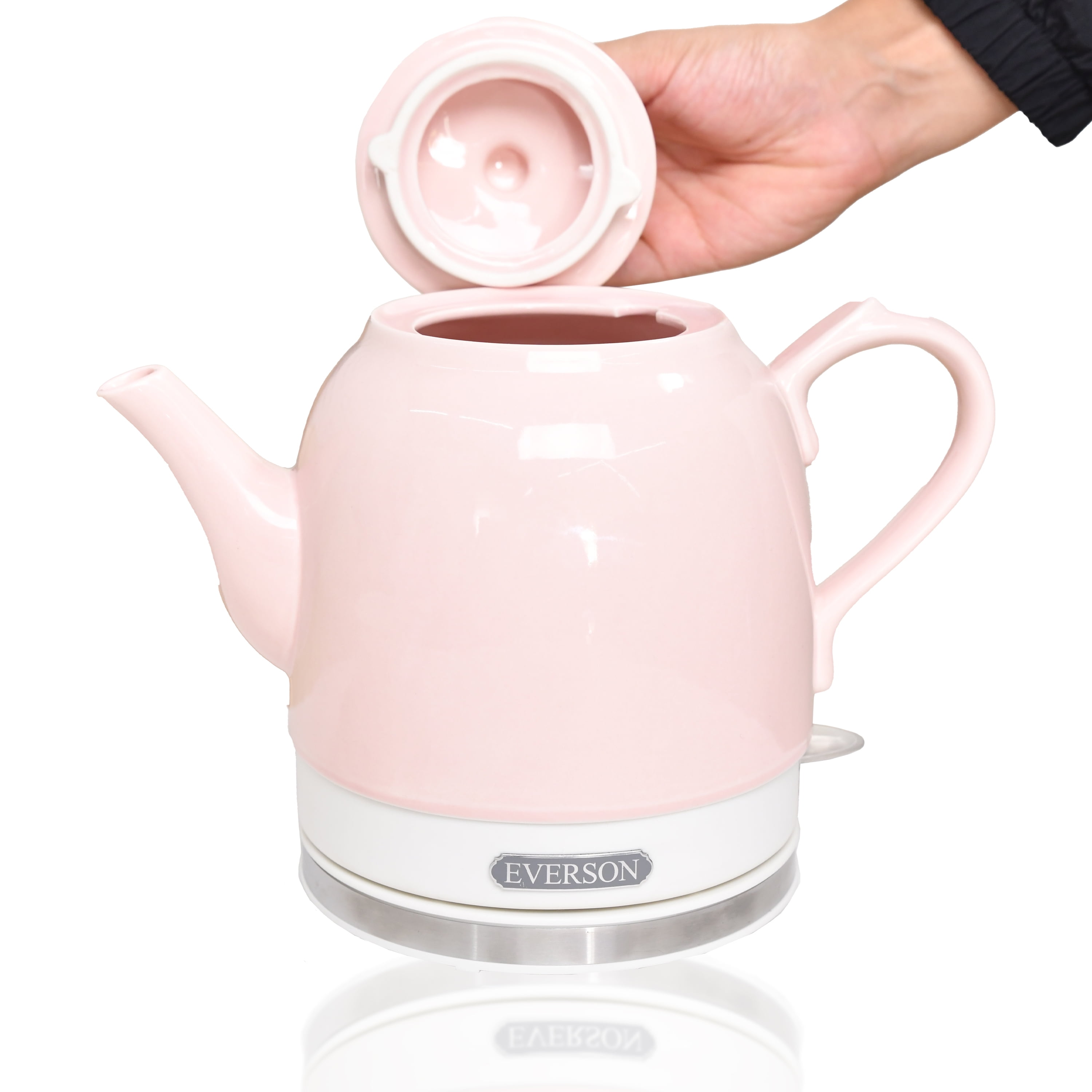 Everson 1.5L Electric Kettle. 100% Ceramic Pink Electric Tea