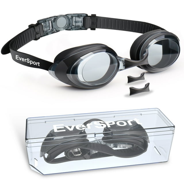 Eversport Unisex Swim Goggles, AntiFog, NoLeak, UV Protection, 3 Nose