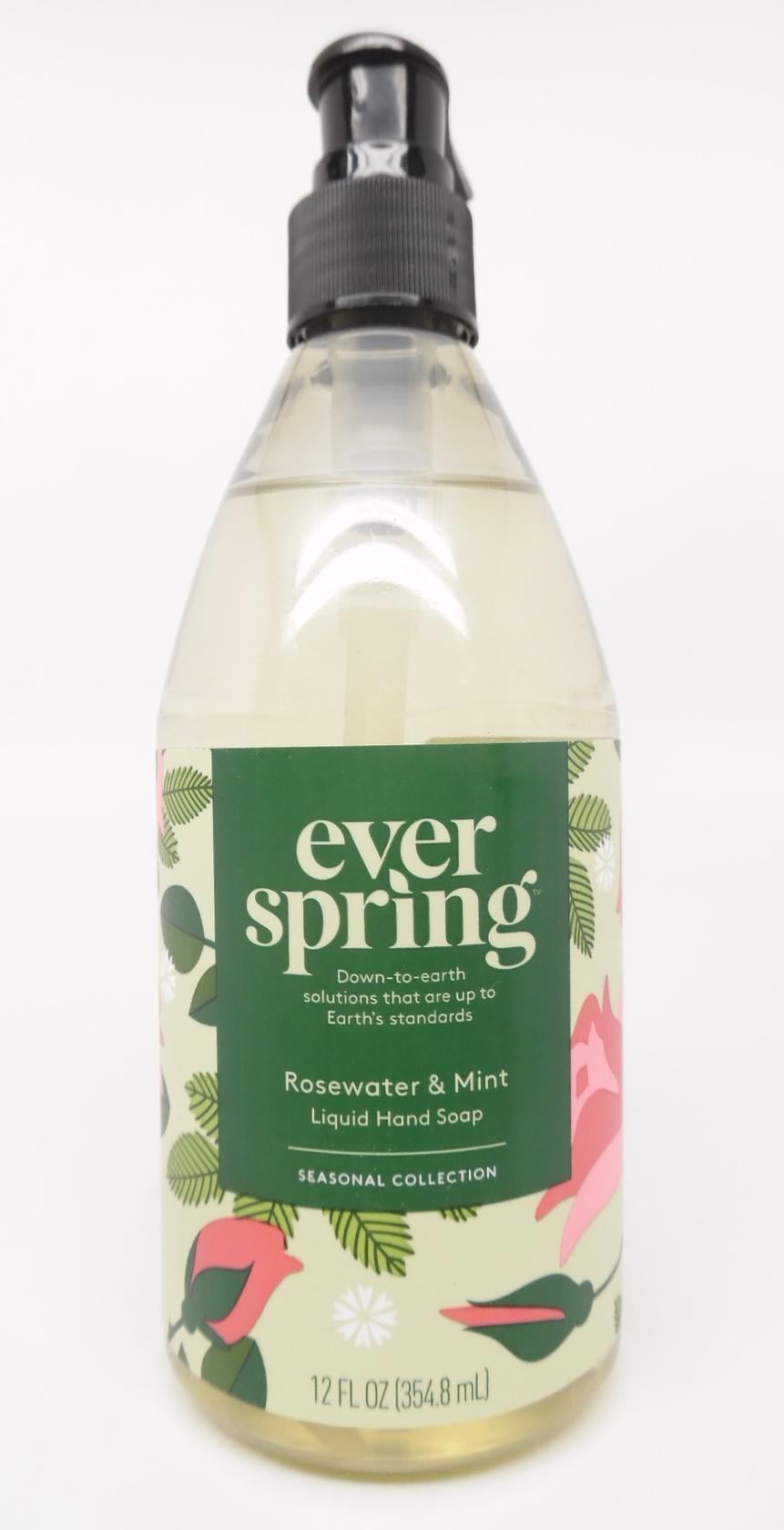 Everspring Seasonal Collection Rosewater & Mint Liquid Hand Soap 12