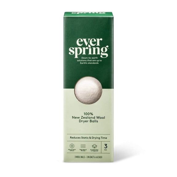 Everspring Wool Dryer Balls 3 Count Eco Friendly Laundry Solution