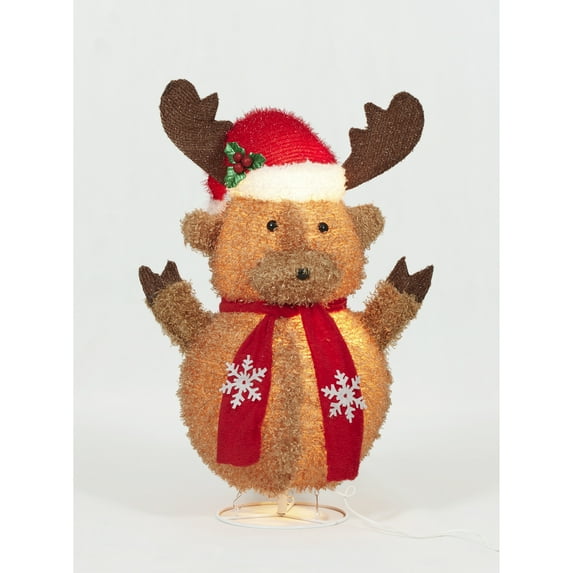 Everstar 31.25in Pop Up Fluffy Moose Sculpture, Brown
