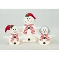 thumbnail image 1 of Everstar Set Of 3 Plush Snowman Family Sculpture, White, 1 of 5