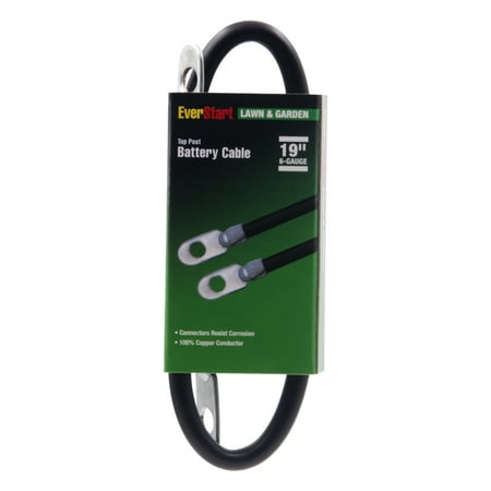 Everstart LG19-6-77 6 Gauge Black Lawn and Garden Battery Cable, 19 Inches