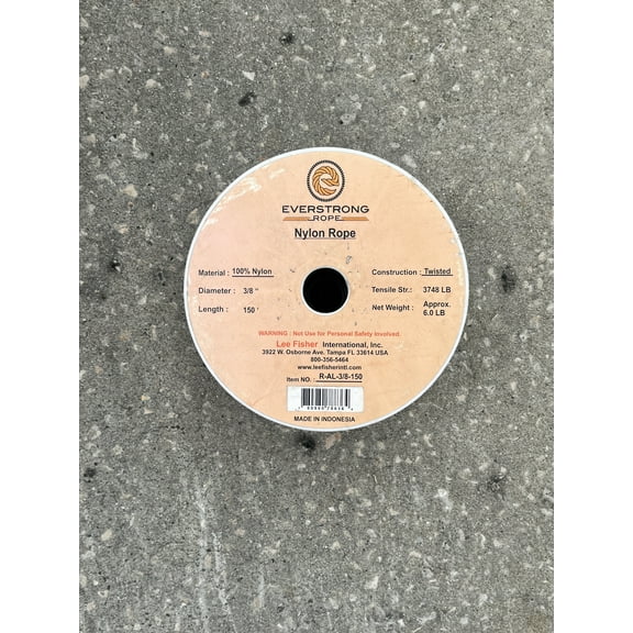 Everstrong Nylon Twisted Anchor Rope 3/8" with stainless steel thimble 150"