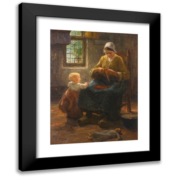 Evert Pieters 14x18 Black Modern Framed Museum Art Print Titled - Sunlight and Shadow