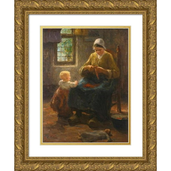 Evert Pieters 19x24 Gold Ornate Framed and Double Matted Museum Art Print Titled - Sunlight and Shadow