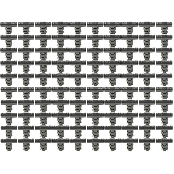 Evertech 100 Pcs BNC Male to Female Adapter Security CCTV camera Video Splitter T Connector