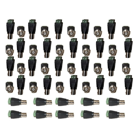 Evertech 100 Pcs Cat5/6 to BNC Coaxial Connector Female Screw Terminal CCTV Security Camera
