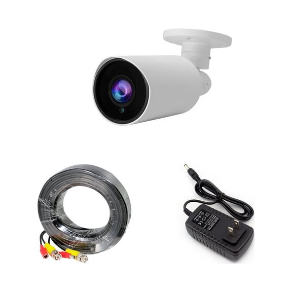 Evertech 1080p HD Bullet Security Camera Set with 50ft Video and Power Cable and 12V DC Power Supply Adapter