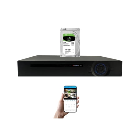 Evertech 16 Channel AHD CVI TVI Analog DVR High Definition Security Camera Digital Video Recorder 2TB Hard Drive
