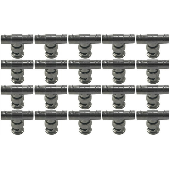 Evertech 20 Pcs BNC Male to Female Adapter Security CCTV camera Video Splitter T Connector